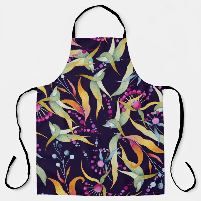 Tablier motif sans soudure composée de différents plantes, (Recto)