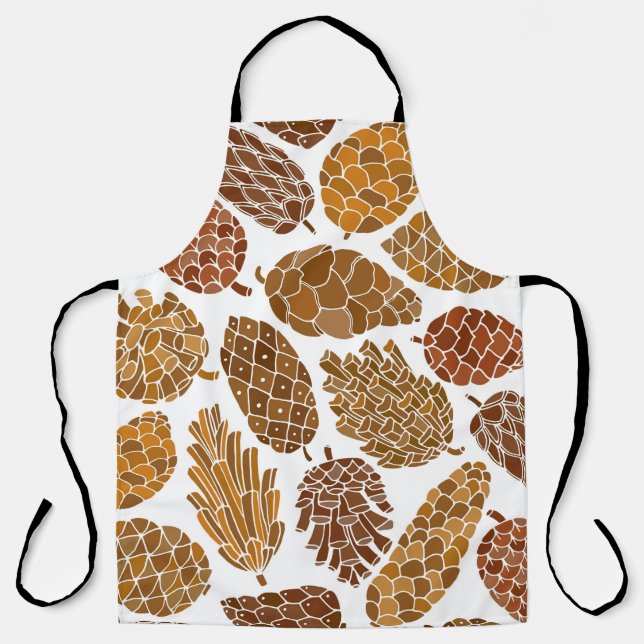 Tablier Motif sans soudure cônes de pin (Recto)