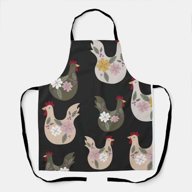 Tablier Motif sans soudure de Pâques avec poulet. (Recto)