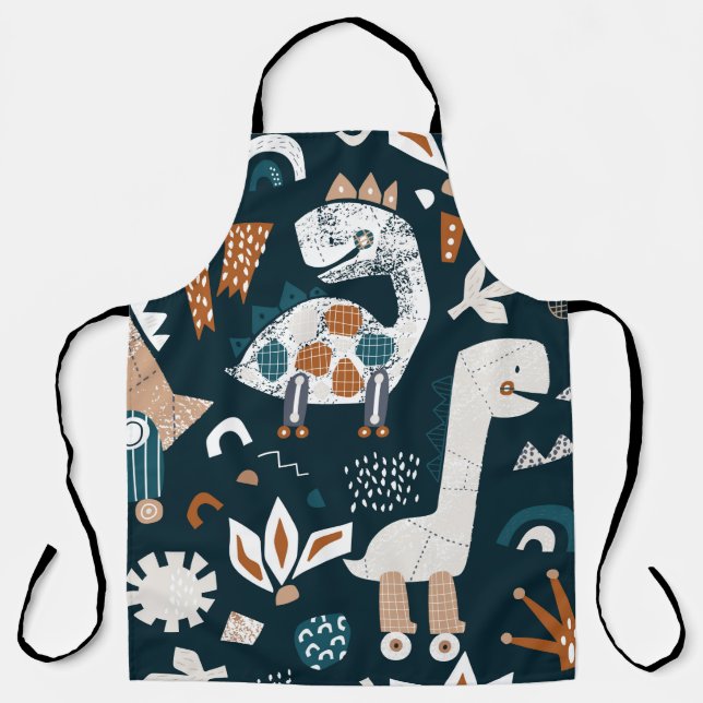 Tablier Motif sans soudure enfant avec dinosaure dessiné à (Recto)