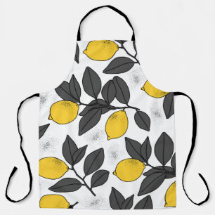 Tablier Motif sans soudure tropicale avec citrons jaunes. 