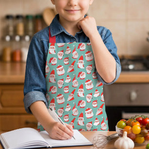 Tablier Motif Santa Enfants Cuisine Noël Pâtisserie