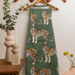 Tablier Motif sauvage des tigres d'aquarelle tropicale mod<br><div class="desc">Motif sauvage des tigres d'aquarelle tropicale moderne</div>
