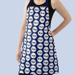 Tablier Motif simple logo promo Marine bleu<br><div class="desc">Un logo minimaliste simple pour favoriser la fidélité à la marque et promouvoir votre petite entreprise. Remplacez le logo par le vôtre et modifiez la couleur arrière - plan dans l'outil de conception pour customiser. Parfait pour les fêtes d'affaires et les événements, ou pour votre jardin, art, artisanat, café, restaurant,...</div>