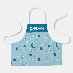 Tablier Motif Sky & Space bleu
