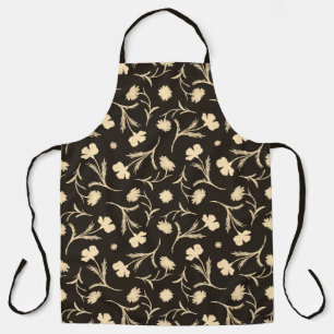 Tablier Motif subtil Flore foncé Élégant Vintage Rustique