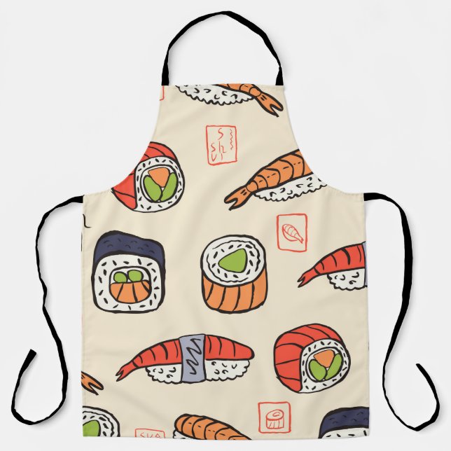 Tablier motif sushi transparent (Recto)