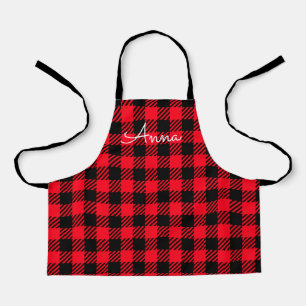 Tablier Motif tatan classique de bison rouge et noir plaid