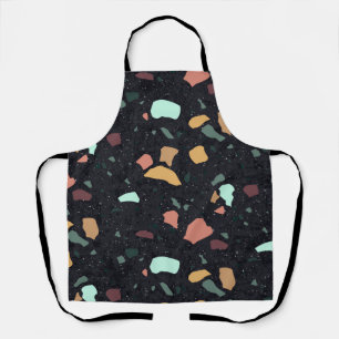 Tablier Motif Terrazzo Noir
