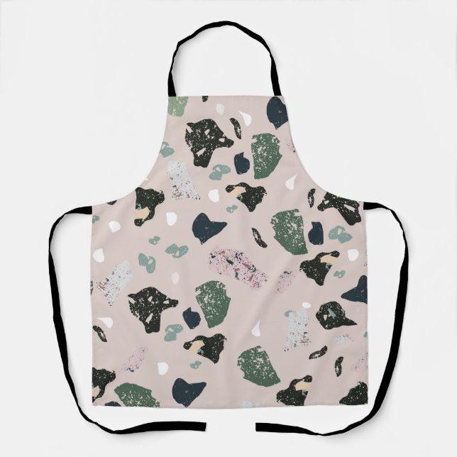 Tablier Motif Terrazzo Vert (Recto)