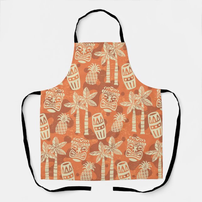 Tablier Motif Tiki Rétro Moderne du Milieu du Siècle (Recto)