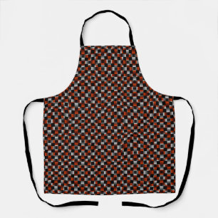 Tablier Motif Tissé Argent Rouge