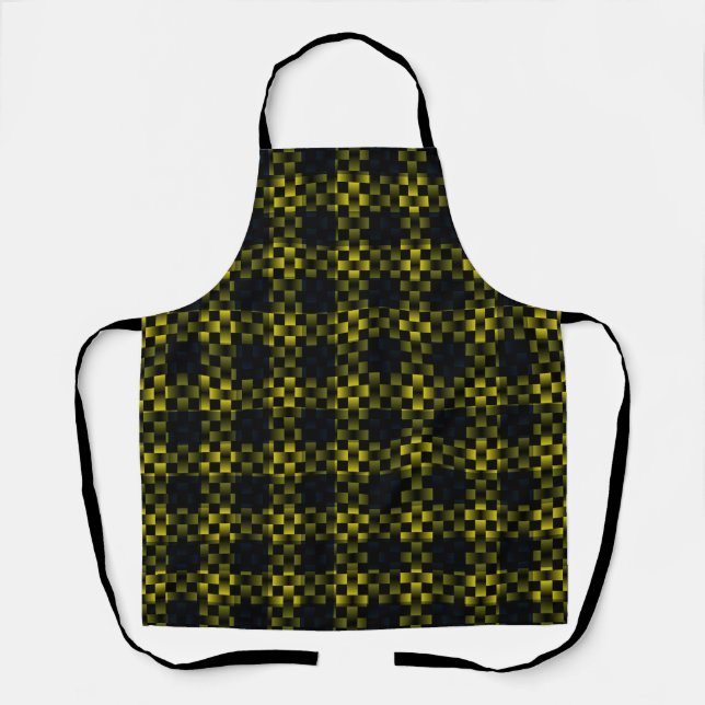 Tablier Motif Tissé Jaune Noir (Recto)