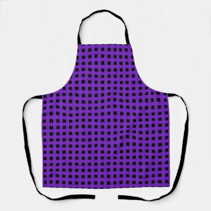 Tablier Motif Tissé Noir Violet
