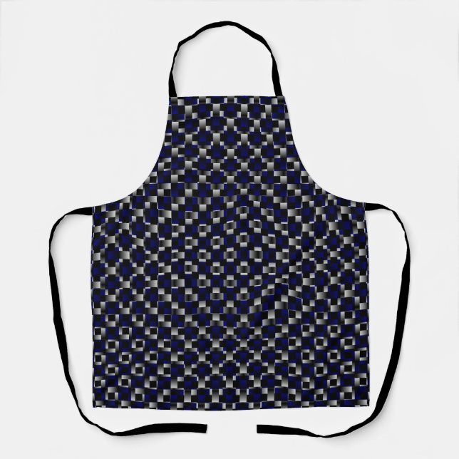 Tablier Motif Tissé Noir Violet (Recto)