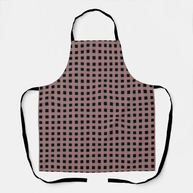 Tablier Motif Tissé Rose Noir (Recto)