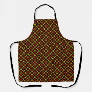 Tablier Motif Tissé Rouge Jaune