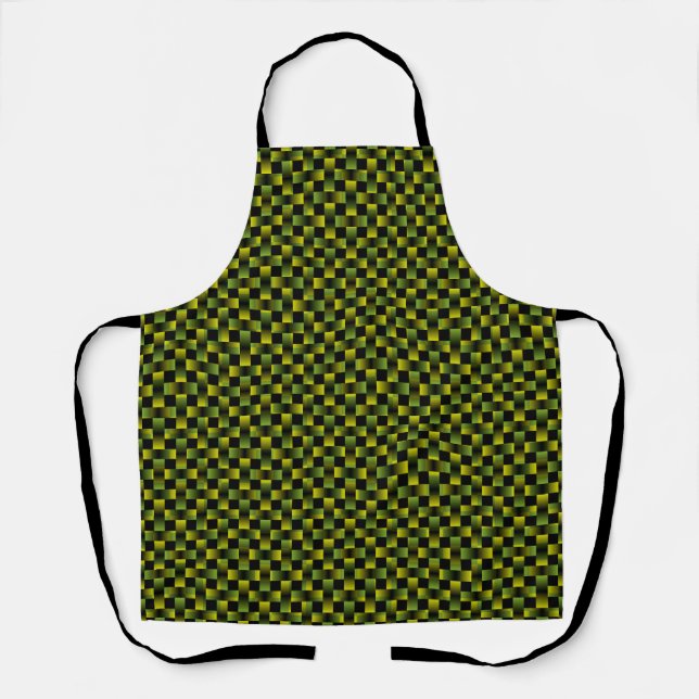 Tablier Motif Tissé Vert Jaune (Recto)