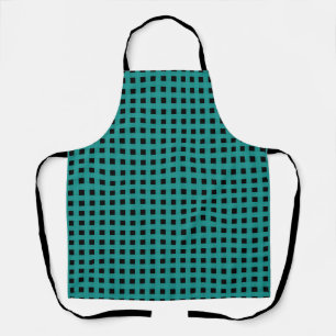Tablier Motif Tissé Vert Mer Noir