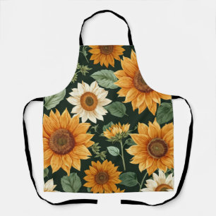 Tablier Motif Tournesol Vintage Terracotta Bohème