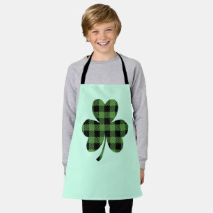Tablier Motif Trèfle Irlandais à carreaux Green Buffalo -6