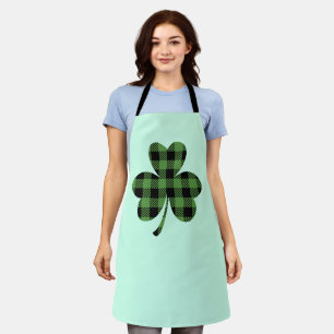 Tablier Motif Trèfle Shamrock carreau Buffalo Vert-61104