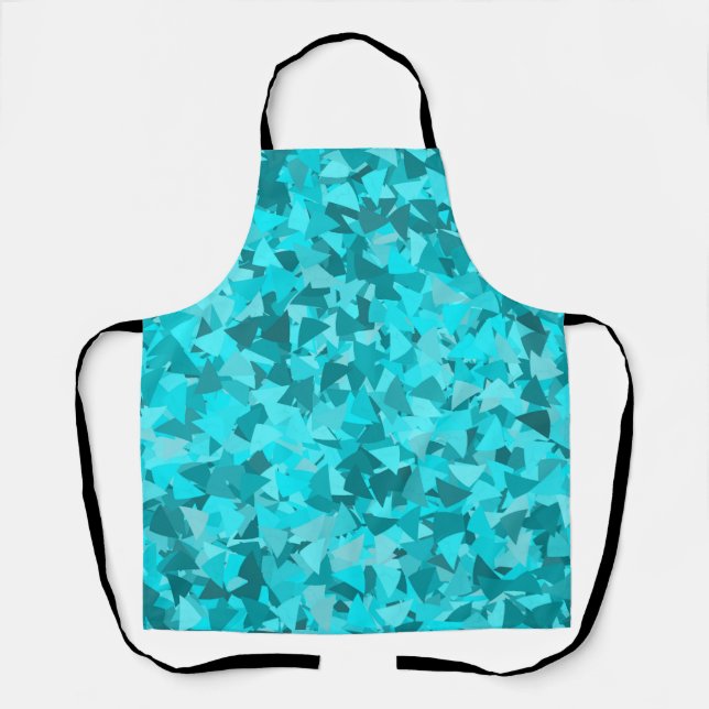Tablier Motif Triangle Bleu Turquoise (Recto)