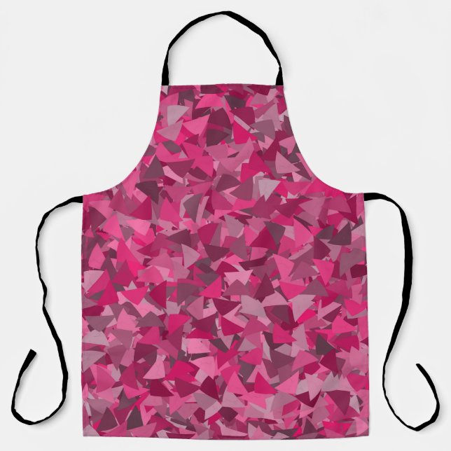 Tablier Motif Triangle Gris Rose (Recto)