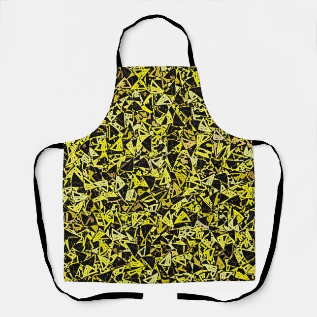 Tablier Motif Triangle Noir Jaune (Recto)