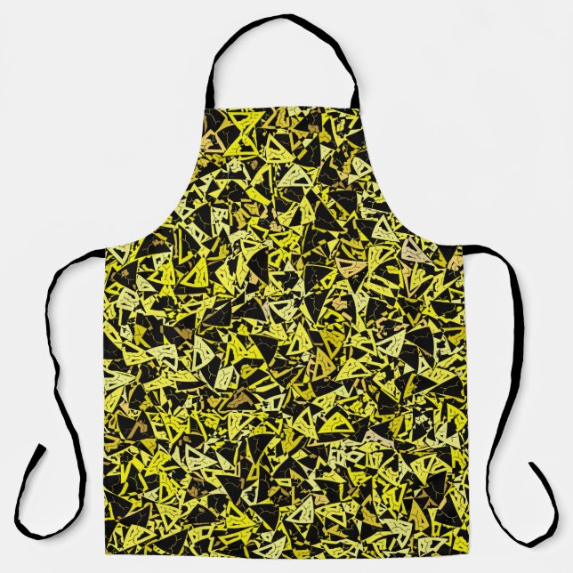 Tablier Motif Triangle Noir Jaune (Recto)