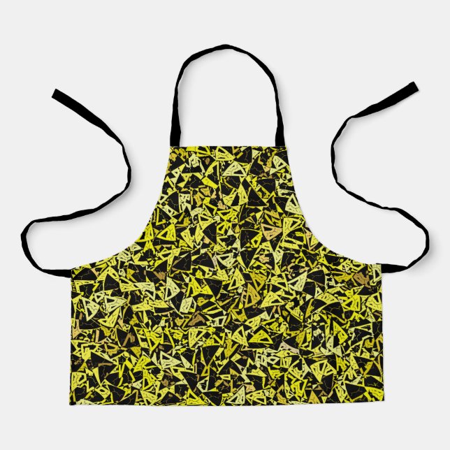 Tablier Motif Triangle Noir Jaune (Recto)