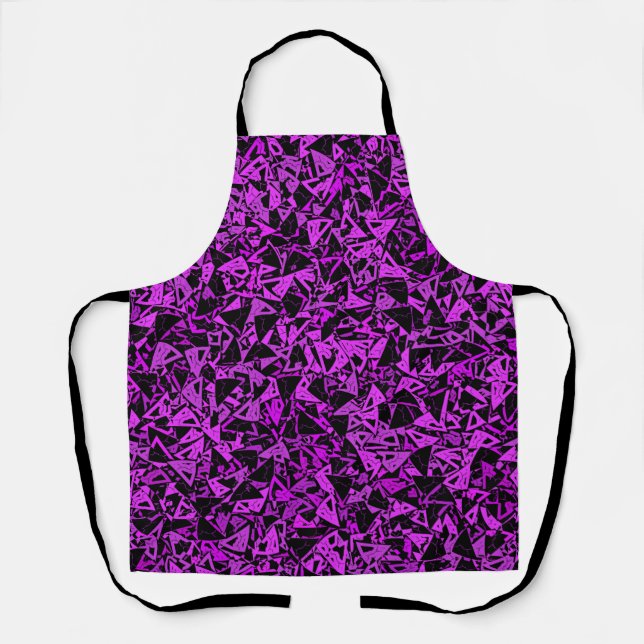 Tablier Motif Triangle Noir Violet (Recto)