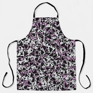 Tablier Motif Triangle Noir Violet
