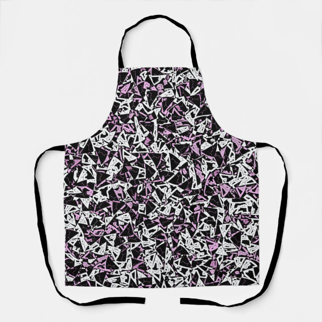 Tablier Motif Triangle Noir Violet (Recto)