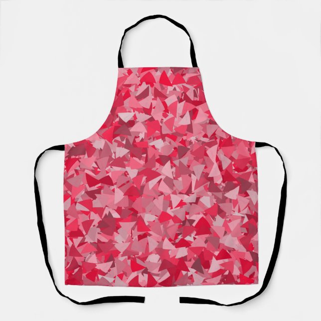 Tablier Motif Triangle Rose Rouge (Recto)