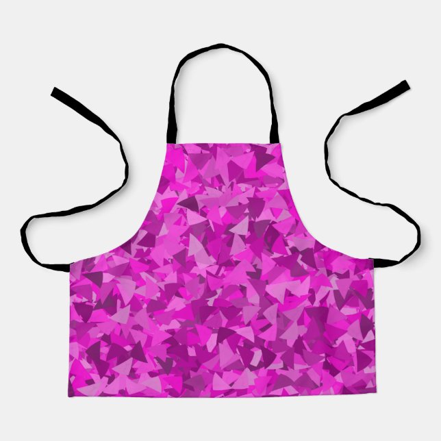 Tablier Motif Triangle Rose Violet (Recto)