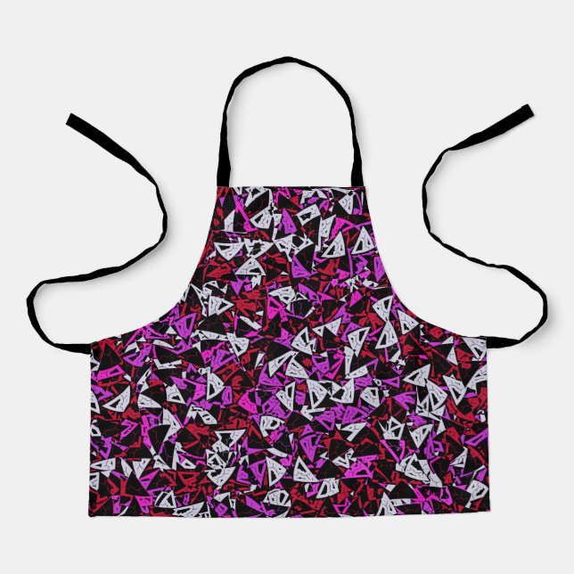 Tablier Motif Triangle Rouge Violet (Recto)