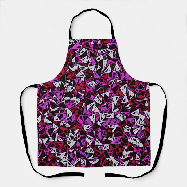 Tablier Motif Triangle Rouge Violet (Recto)