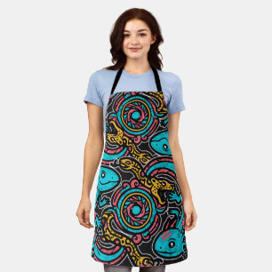 Tablier Motif tribal aztèque axolotl Xolotl mythologie boh
