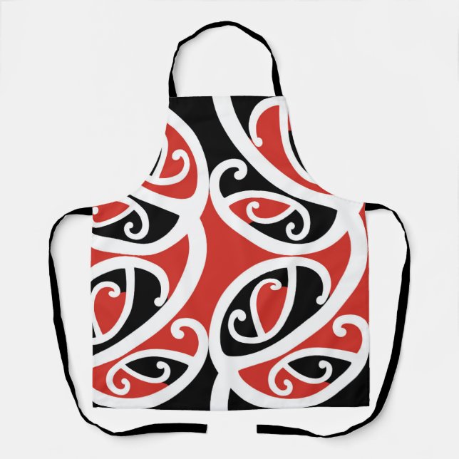 Tablier Motif tribal maori Kowhaiwhai Mangopare (Recto)