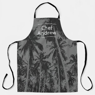 Tablier Motif tropical avec nom du chef Apron