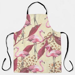 Tablier Motif tropical sans couture avec flamant rose, lea