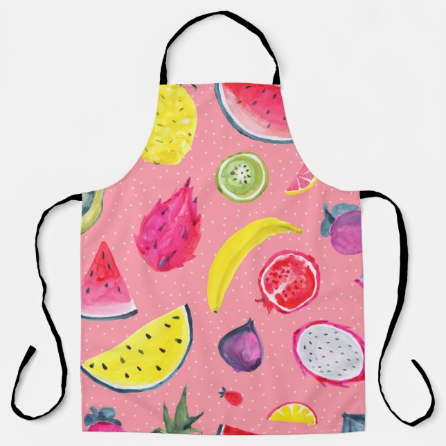 Tablier Motif Tropical sans couture de fruits exotiques. M (Recto)