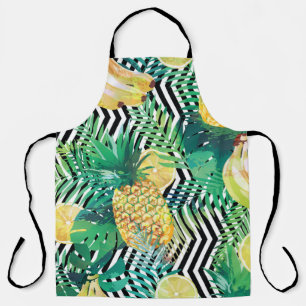 Tablier Motif tropical sans voile avec bananes citrons pal