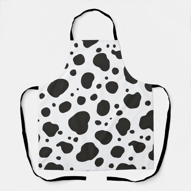 Tablier Motif Vache Noir Blanc (Recto)