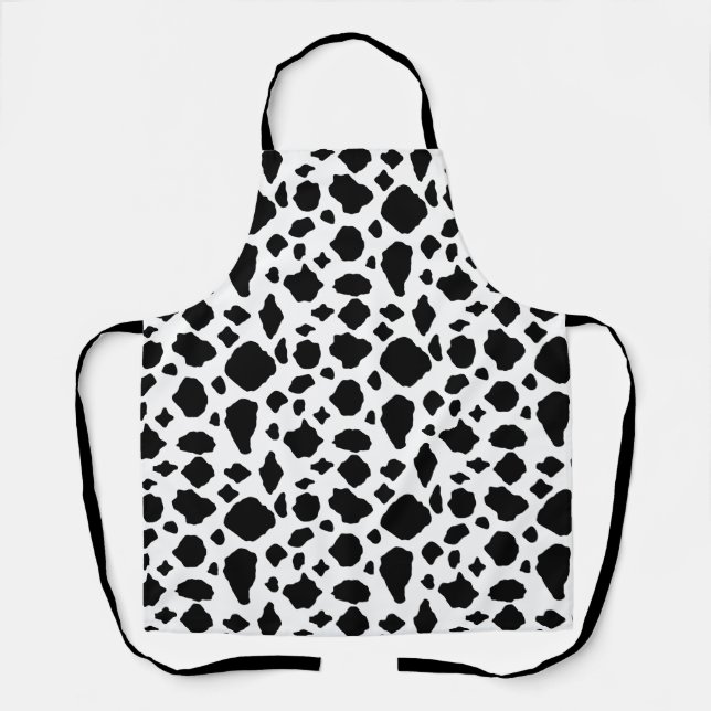 Tablier Motif vache pays noir et blanc (Recto)