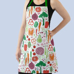 Tablier Motif végétal moderne<br><div class="desc">Doté d'un motif moderne composé de nombreux légumes délicieux pour votre cuisinier ou jardinier de cuisine préféré. Art original de Nic Squirrell.</div>