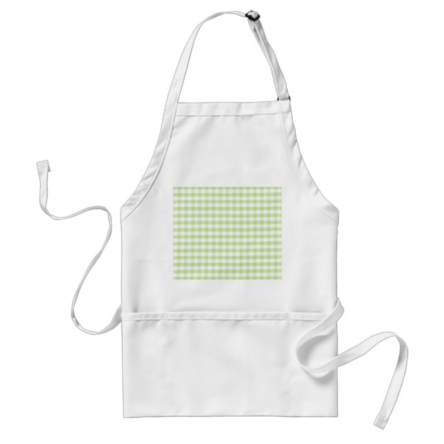 Tablier Motif vert en pastel de guingan (Devant)