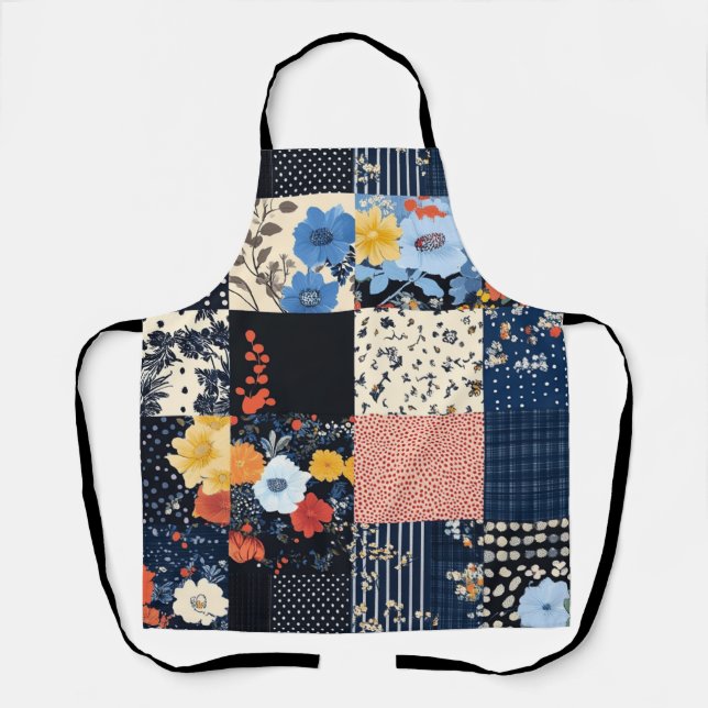 Tablier Motif vintage à écailles florales (9) (Recto)