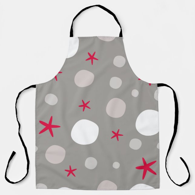 Tablier motif vintage Abstrait transparent sur fond gris (Recto)
